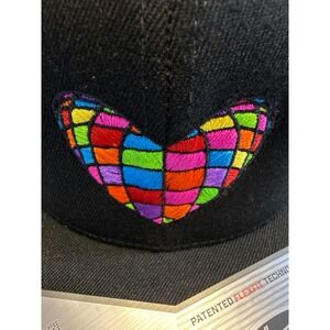 Flexfit 110 BlkBaseball Cap OSFA Rainbow Heart Patch Patented Flexfit Technology